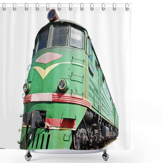 Personality  Diesel Locomotive Shower Curtains