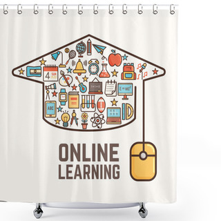 Personality  Online Learning Conceptual Background Shower Curtains
