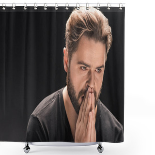 Personality  Upset Bearded Man Shower Curtains