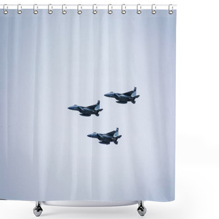 Personality  Three F-15C Eagles From 144th Fighter Wing Perform Flyover To Recognize Healthcare Workers, First Responders, Military, Essential Personnel During COVID-19 Pandemic - San Jose, CA, USA - May 13, 2020 Shower Curtains