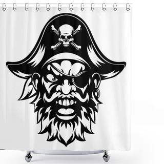 Personality  Pirate Sports Mascot Shower Curtains