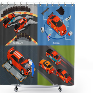 Personality  Car Tuning  2x2 Design Concept  Shower Curtains