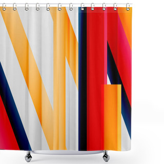 Personality  Geometric Abstract Backgrounds With Shadow Lines, Modern Forms, Rectangles, Squares And Fluid Gradients. Bright Colorful Stripes Cool Backdrops Shower Curtains