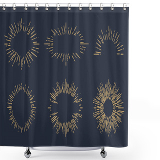 Personality  Sun Burst Vintage Shapes Elements Shower Curtains