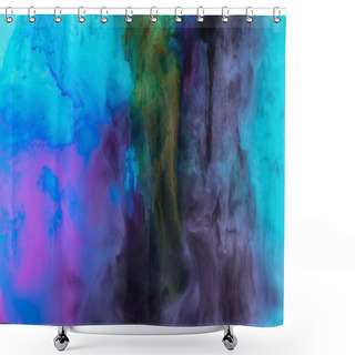 Personality  Creative Texture With Purple And Blue Paint Swirls In Water Shower Curtains