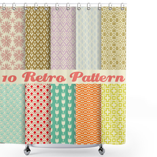Personality  Retro Different Vector Seamless Patterns (tiling). Shower Curtains