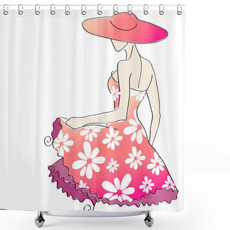 Personality  Cute floral girl shower curtains
