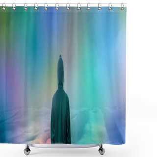 Personality  Man Looking At Northern Lights Shower Curtains