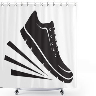 Personality  Running Shoes Icon Shower Curtains