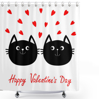 Personality  Black Cats Couple Shower Curtains