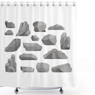 Personality  Rocks And Stones Vector Illustration Shower Curtains
