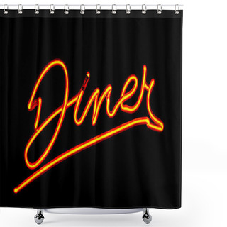Personality  Neon Diner Sign Shower Curtains