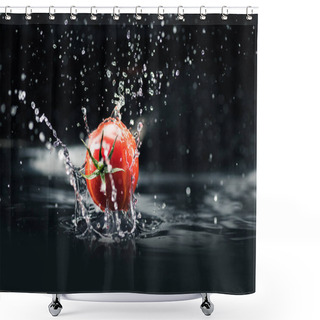 Personality  Fresh Tomato Falling In Water Shower Curtains