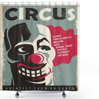 Personality  Retro Circus Poster Shower Curtains