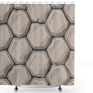 Personality  Seamless Cartoon Stone Texture. Vector Illustration. Shower Curtains