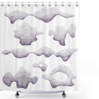 Personality  Cartoon Smoke, Fog And Clouds Set Shower Curtains