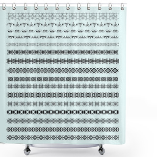 Personality  Collection Of Ornamental Rule Lines In Different Design Styles Shower Curtains