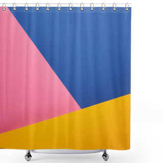 Personality  Geometrical Texture With Blue, Pink And Yellow Papers Shower Curtains