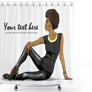 Personality  African American Girl Shower Curtains