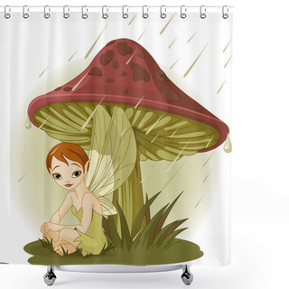 Personality  Fairy Under Mushroom Shower Curtains