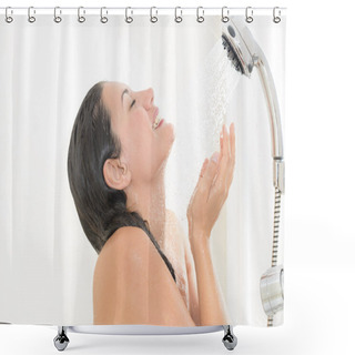 Personality   Woman Enjoying A Shower Shower Curtains