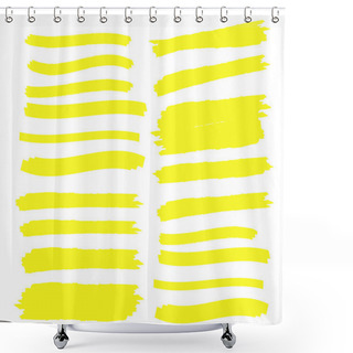 Personality  Vector Highlighter Elements. Yellow Marker Text Selection Shower Curtains