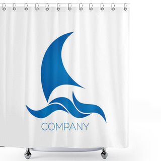 Personality  Abstract Sail Logo Design Template Shower Curtains