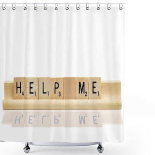 Personality  Help Me In Game Wooden Letters Shower Curtains
