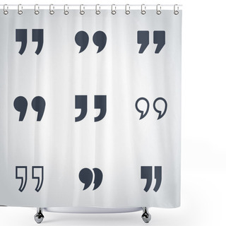 Personality  Vector Black Quote Icon Set Shower Curtains