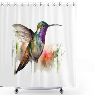 Personality  Hummingbird Watercolor. Vector Illustration Desing. Shower Curtains