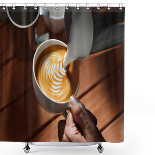 Personality  Latte Art Shower Curtains