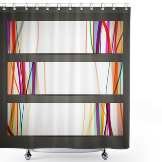 Personality  Banner With Abstract Pattern Shower Curtains