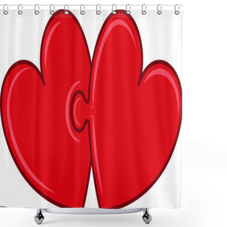 Personality  Puzzle Hearts Shower Curtains