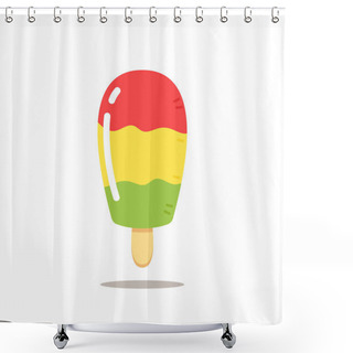Personality  Ice Pop Vector. Ice Pop On White Background. Shower Curtains