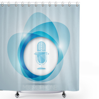 Personality  Vector Icon With Vintage Microphone. Shower Curtains