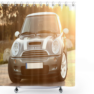 Personality  Poland, November 05 2014: Mini Cooper S On The Parking Shower Curtains