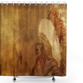 Personality  Native Americans Background Shower Curtains