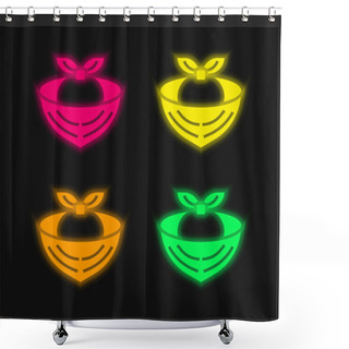 Personality  Bandana Four Color Glowing Neon Vector Icon Shower Curtains