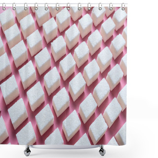 Personality  Abstract Image Of Evenly Spaced Sugar Cubes Shower Curtains