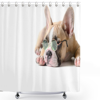 Personality  Cute French Bulldog Wear Sunglass And Sleeping  Shower Curtains
