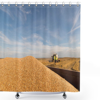 Personality  Harvesting Of Wheat Fields With Combine Shower Curtains