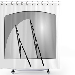Personality  Windshield Wipers Illustration Shower Curtains