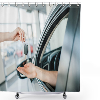 Personality  Man Sitting In New Car  Shower Curtains