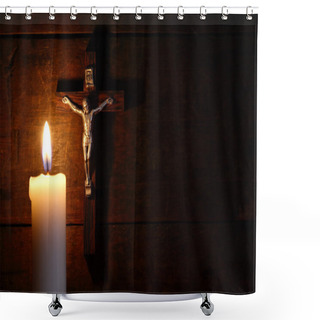 Personality  Night Prayer Shower Curtains