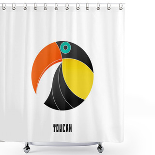 Personality  Colorful, Tropical Bird Icon Isolated On White Background. Vector Toucan Logo Design. Wild, Cute Bird Character. Popular, Stylized South America Travel Mascot. Funny, Exotic Birds Symbol Shower Curtains
