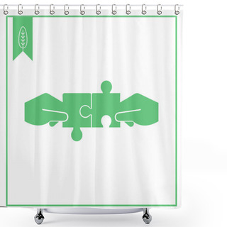 Personality  Connecting Puzzle Elements Shower Curtains