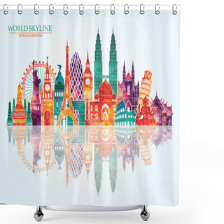 Personality  World Detailed Panorama Shower Curtains