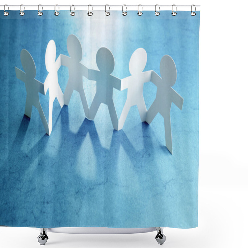 Personality  Group Of Six Paperchain Holding Hands Shower Curtains