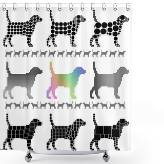 Personality  Dog Silhouettes Shower Curtains