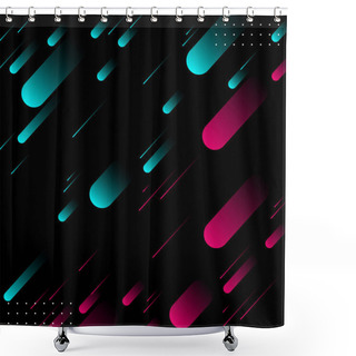 Personality  Futuristic Blue Red Gradient Vector Black Background Contrast Color Border Digital Dynamic Elegant Technology Web Poster Card Template. TikTok Service, Tiktok Background, TikTok Social Media Shower Curtains